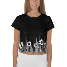 Load image into Gallery viewer, Skull Flower Crop Tee