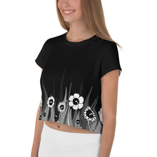 Load image into Gallery viewer, Skull Flower Crop Tee